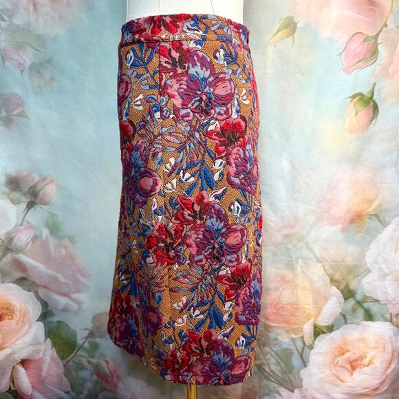 Maeve By Anthropologie Golden Bliss Floral Pencil Skirt - Picture 3 of 6